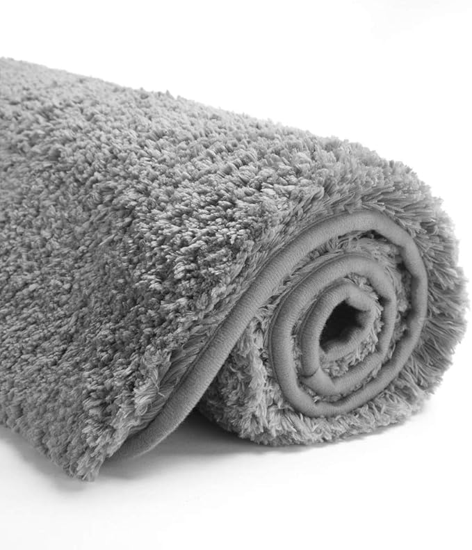 Suchtale Rug Non Slip Bath Mat (16 x 24, Grey)